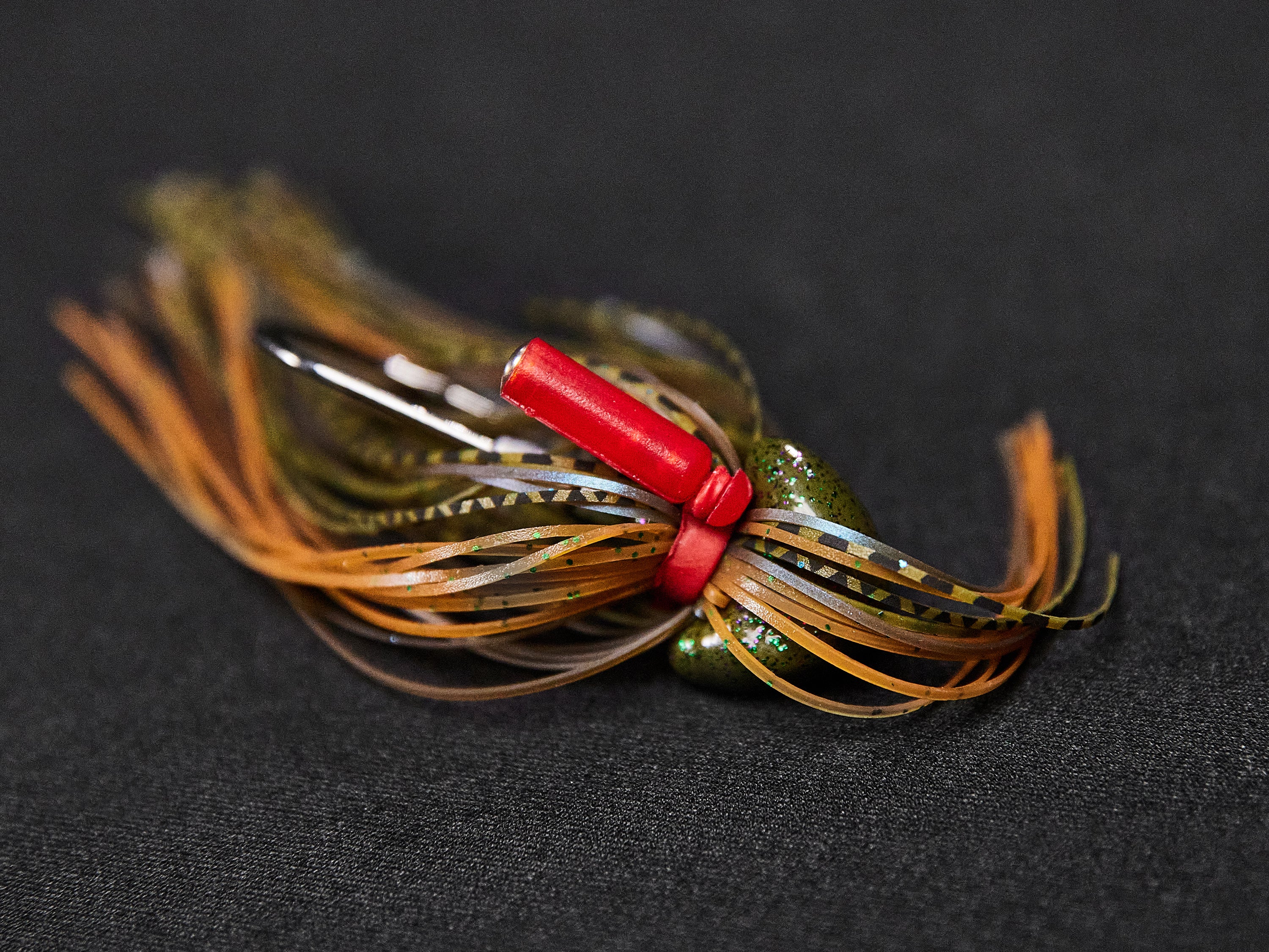 jig skirt with rattle closeup